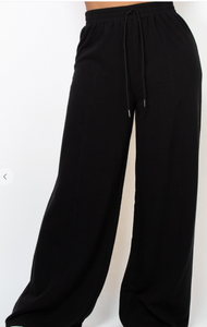BLACK WIDE LEG PANTS