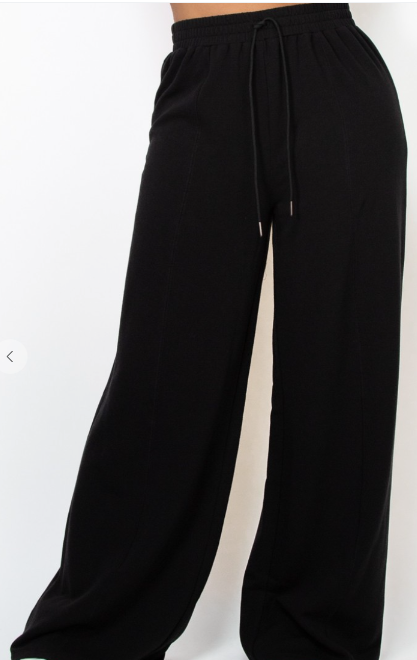 BLACK WIDE LEG PANTS